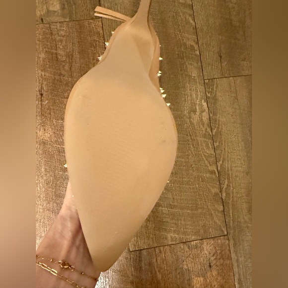 Gold Studded Stiletto Ankle Boots, Tan Nude, Size 8.5 NWOT - Picture 4 of 7